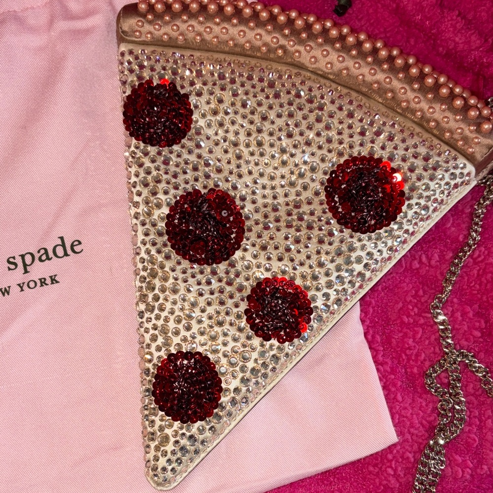 Kate Spade Pizza Slice Clutch with Red and Silver Accents - Picture 5 of 8